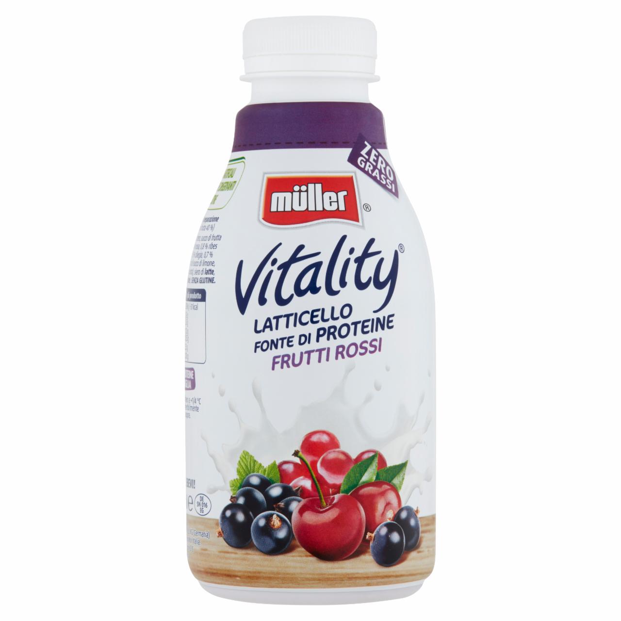 Képek - Müller Vitality zsírszegény íróital pirosgyümölcs készítménnyel 470 ml
