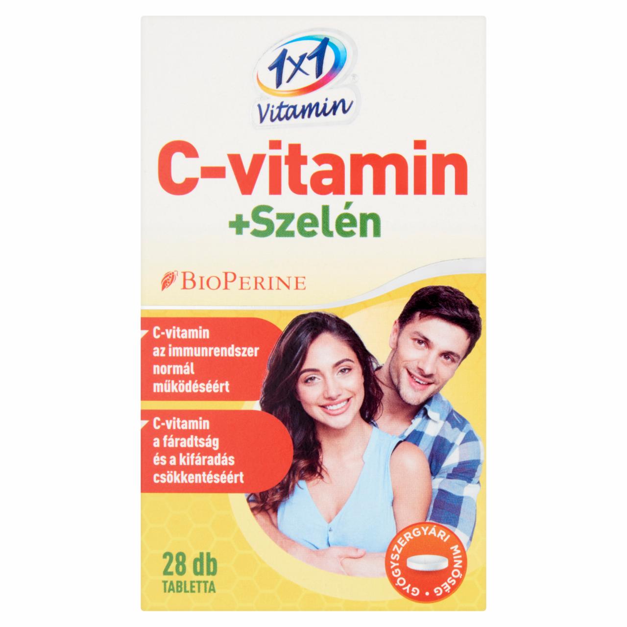 Képek - 1x1 Vitamin C-vitamin + Szelén étrend-kiegészítő filmtabletta 28 db 14 g