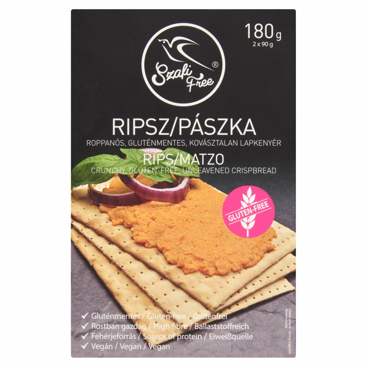 Képek - Szafi Free Ripsz/Pászka roppanós, gluténmentes, kovásztalan lapkenyér 2 x 90 g (180 g)