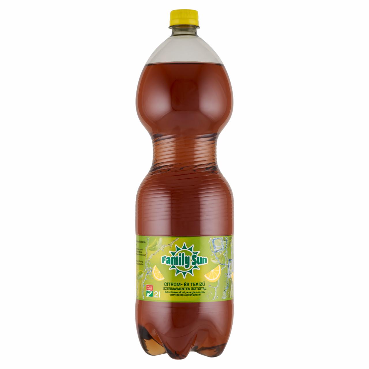 Képek - Family Sun energiamentes citrom- és teaízű szénsavmentes üdítőital édesítőszerekkel 2 l