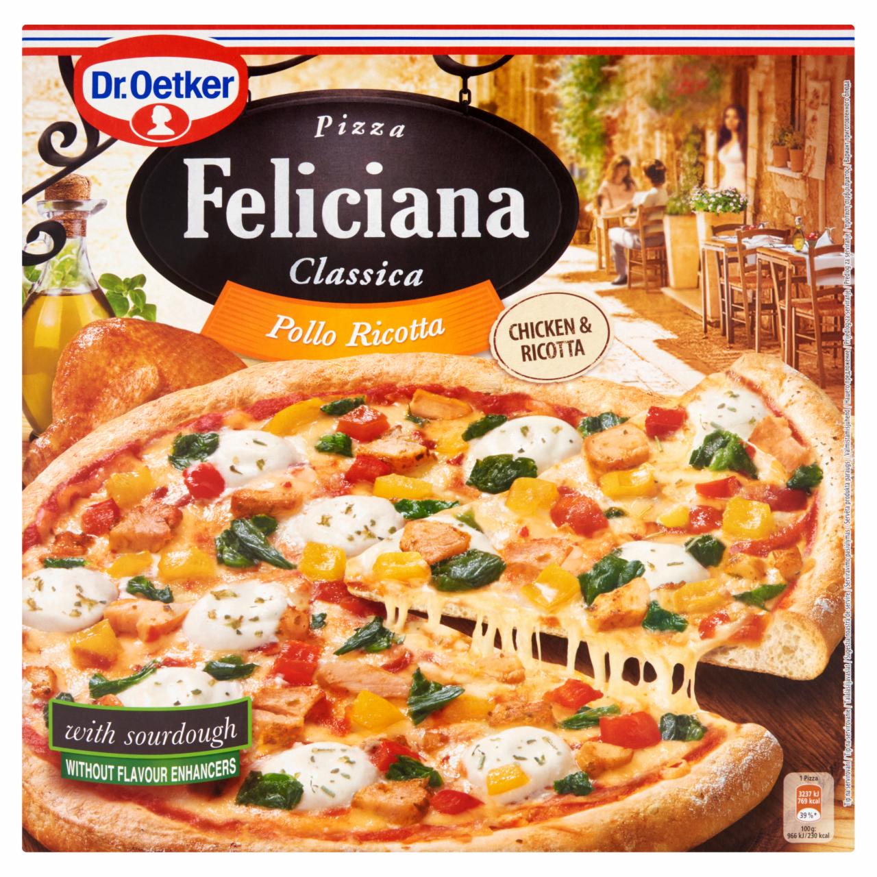 Képek - Dr. Oetker Feliciana gyorsfagyasztott pizza sült csirkecombbal és ricotta sajttal 335 g