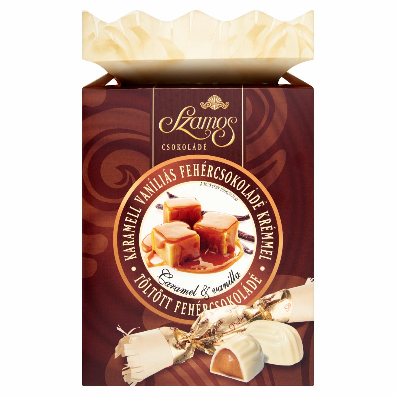 Képek - Szamos karamell vaníliás fehércsokoládé krémmel töltött fehércsokoládé praliné szaloncukor 250 g