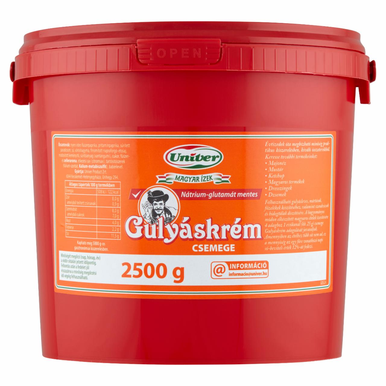 Képek - Univer Magyar Ízek csemege gulyáskrém 2500 g