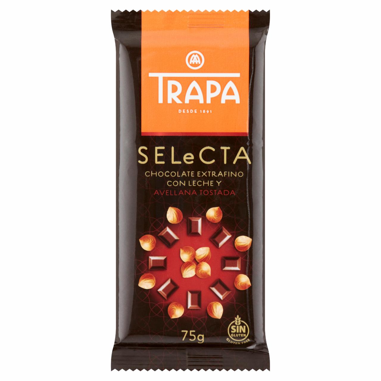 Képek - Trapa Selecta táblás tejcsokoládé pörkölt mogyoróval 75 g