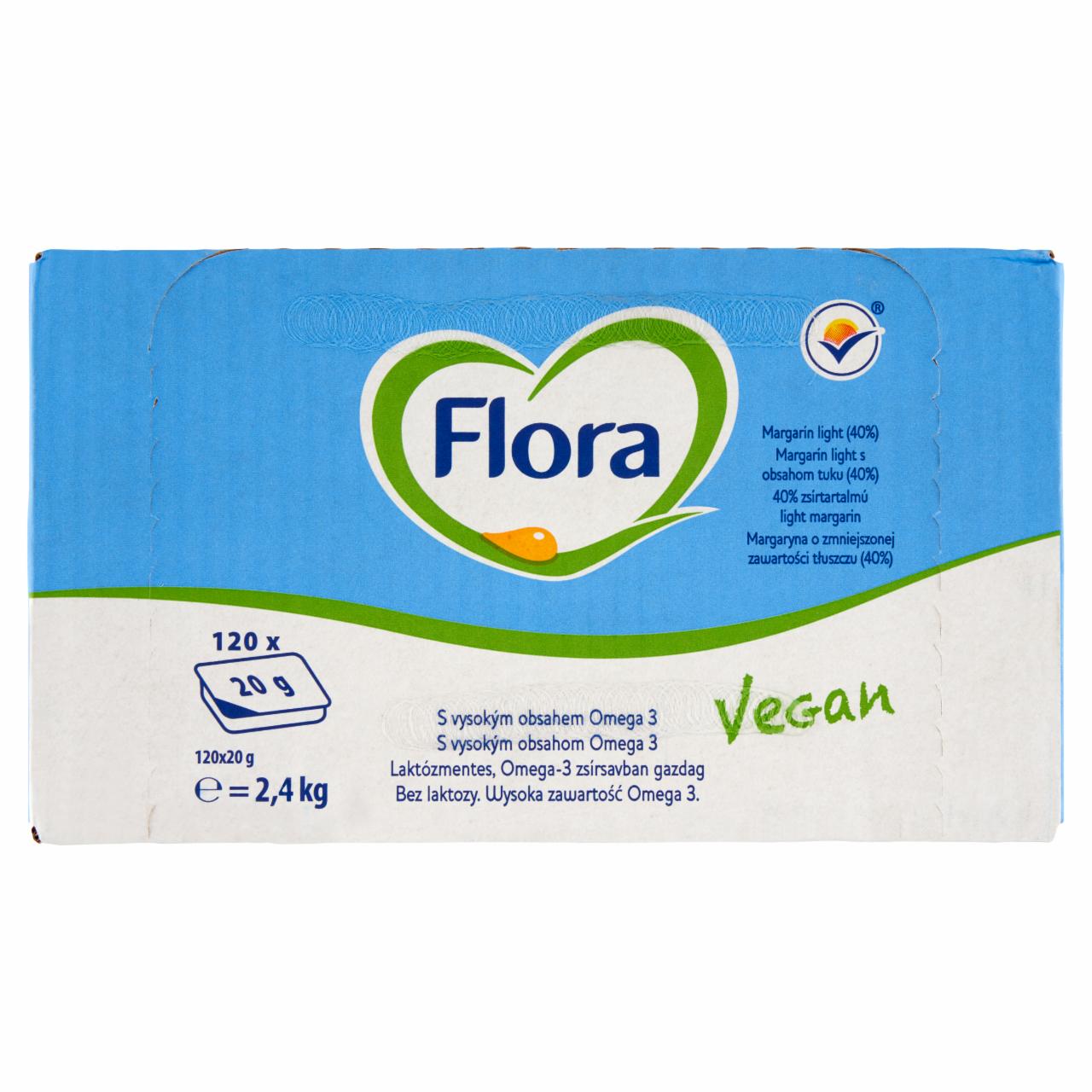 Képek - Flora 40% zsírtartalmú light margarin 120 x 20 g (2,4 kg)