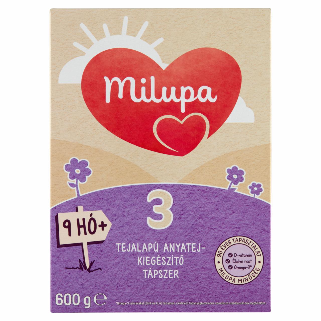 Képek - Milupa 3 tejalapú anyatej-kiegészítő tápszer 9 hó+ 600 g