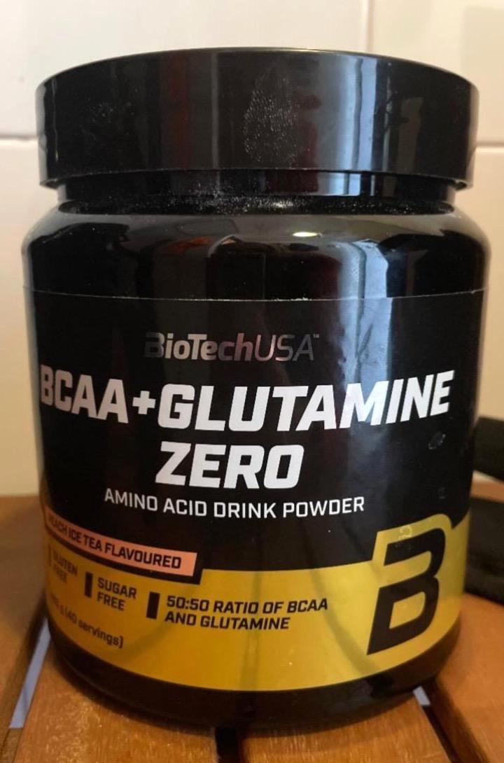 Képek - BCAA+GLUTAMINE ZERO amino acid drink powder Peach Ice tea BioTechUSA
