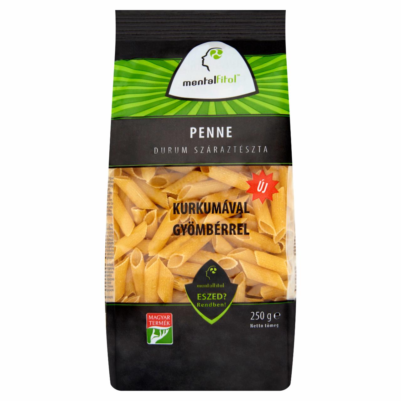 Képek - Mentalfitol penne durum száraztészta kurkumával, gyömbérrel 250 g