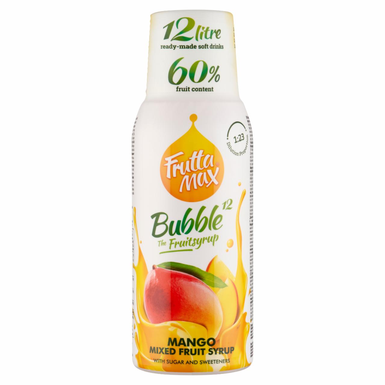 Képek - FruttaMax Bubble¹² mangó vegyes gyümölcsszörp izocukorral és édesítőszerekkel 500 ml