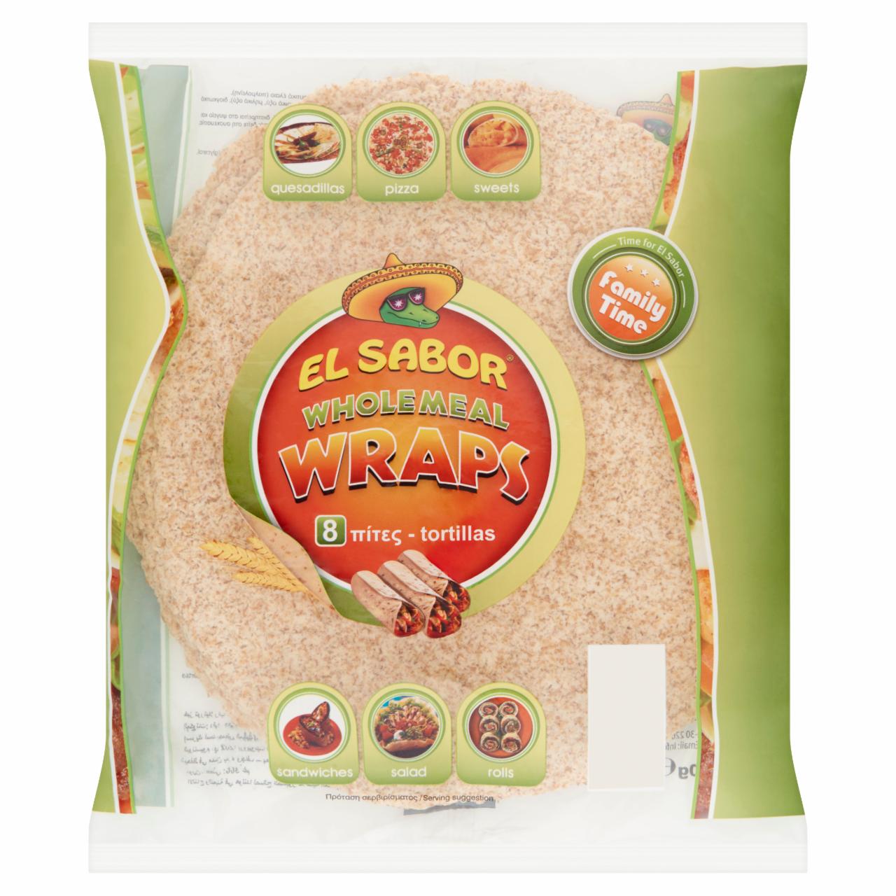 Képek - El Sabor Big Wraps teljes kiőrlésű tortilla 360 g