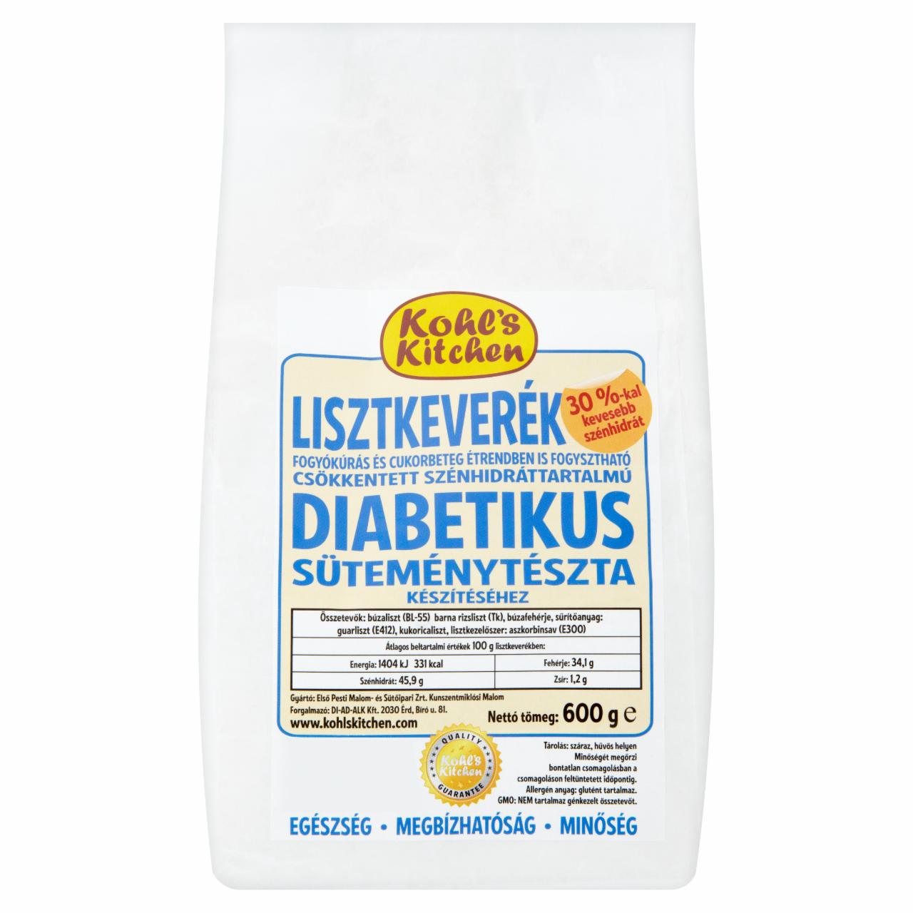 Képek - Kohl's Kitchen diabetikus lisztkeverék süteménytészta készítéséhez 600 g