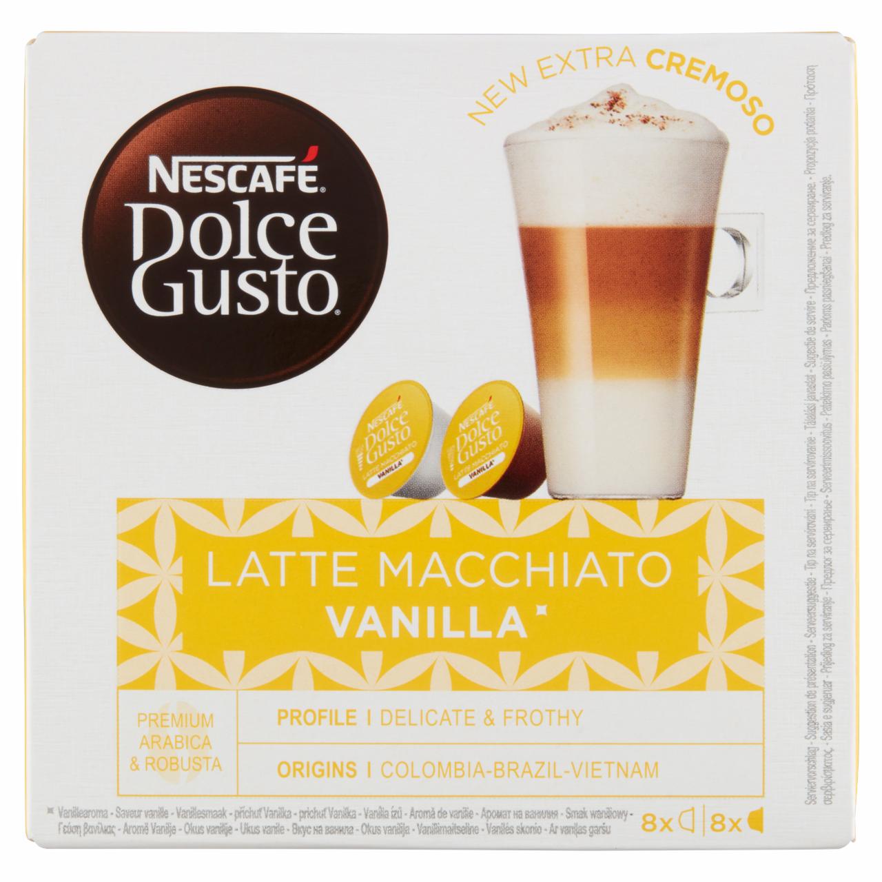 Képek - NESCAFÉ Dolce Gusto Latte Macchiato Vanilla tej- és kávékapszula 16 db/8 csésze 153,6 g