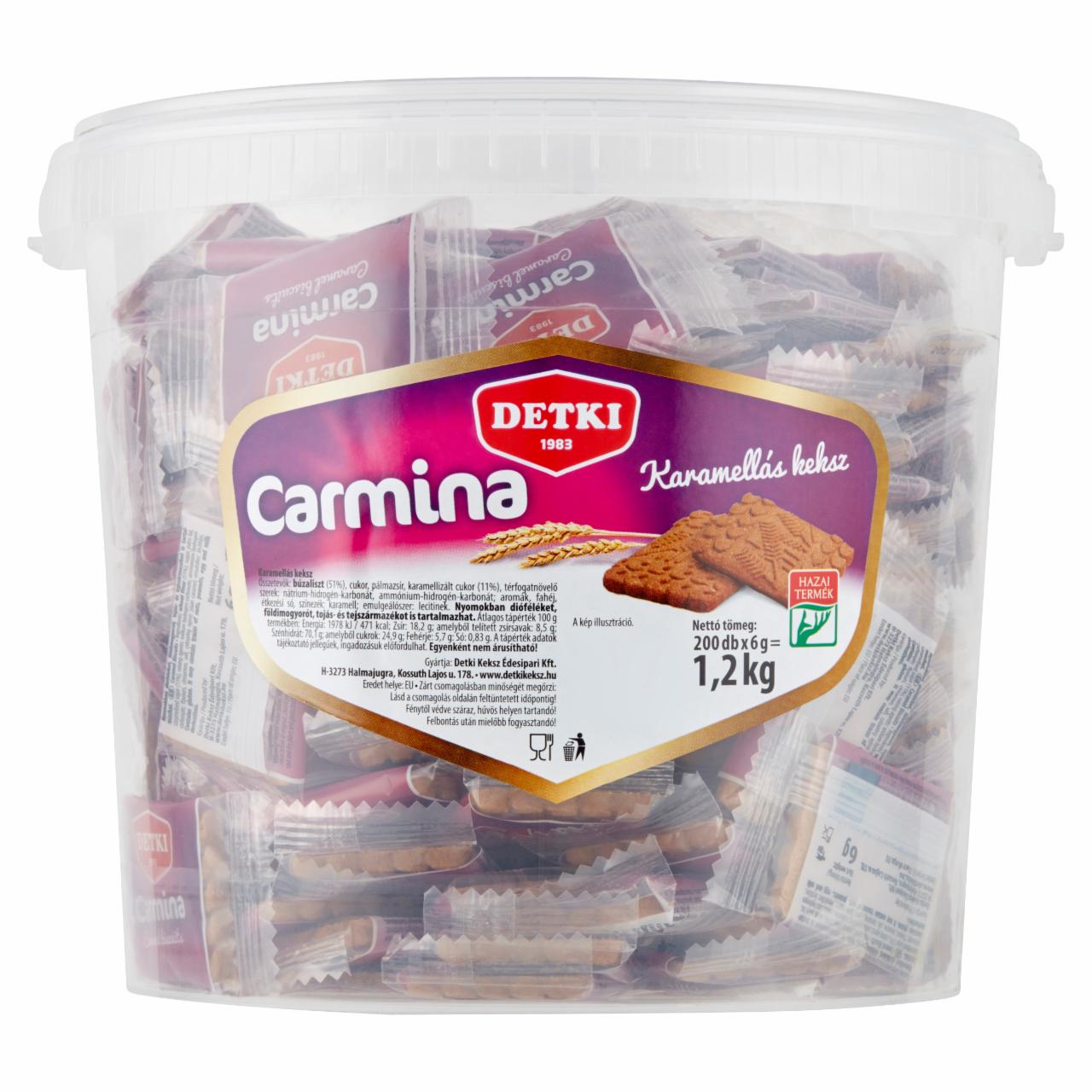 Képek - Detki Carmina karamellás keksz 200 x 6 g (1,2 kg)
