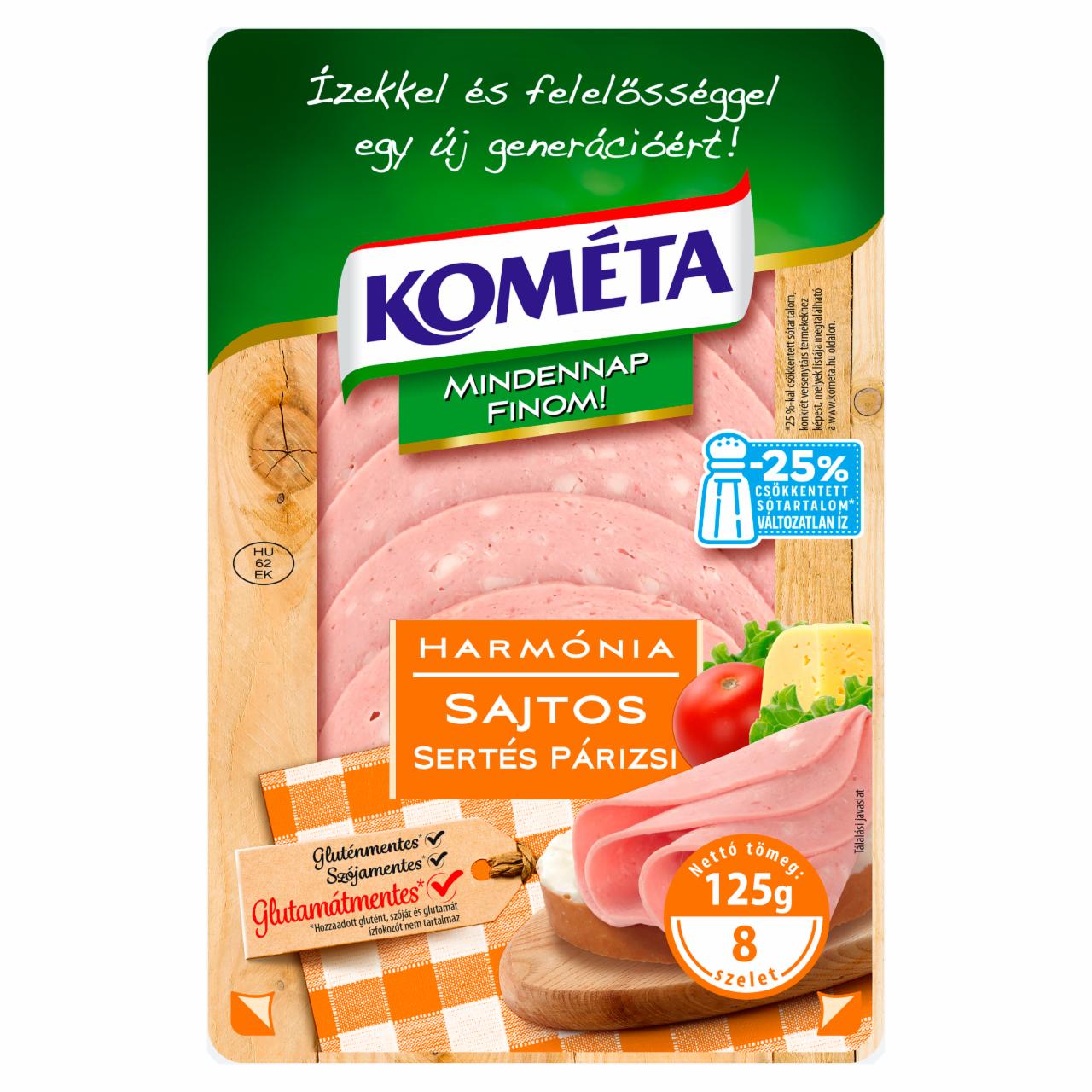 Képek - Kometa Útravaló szeletelt sajtos sertéspárizsi 8 szelet 125 g