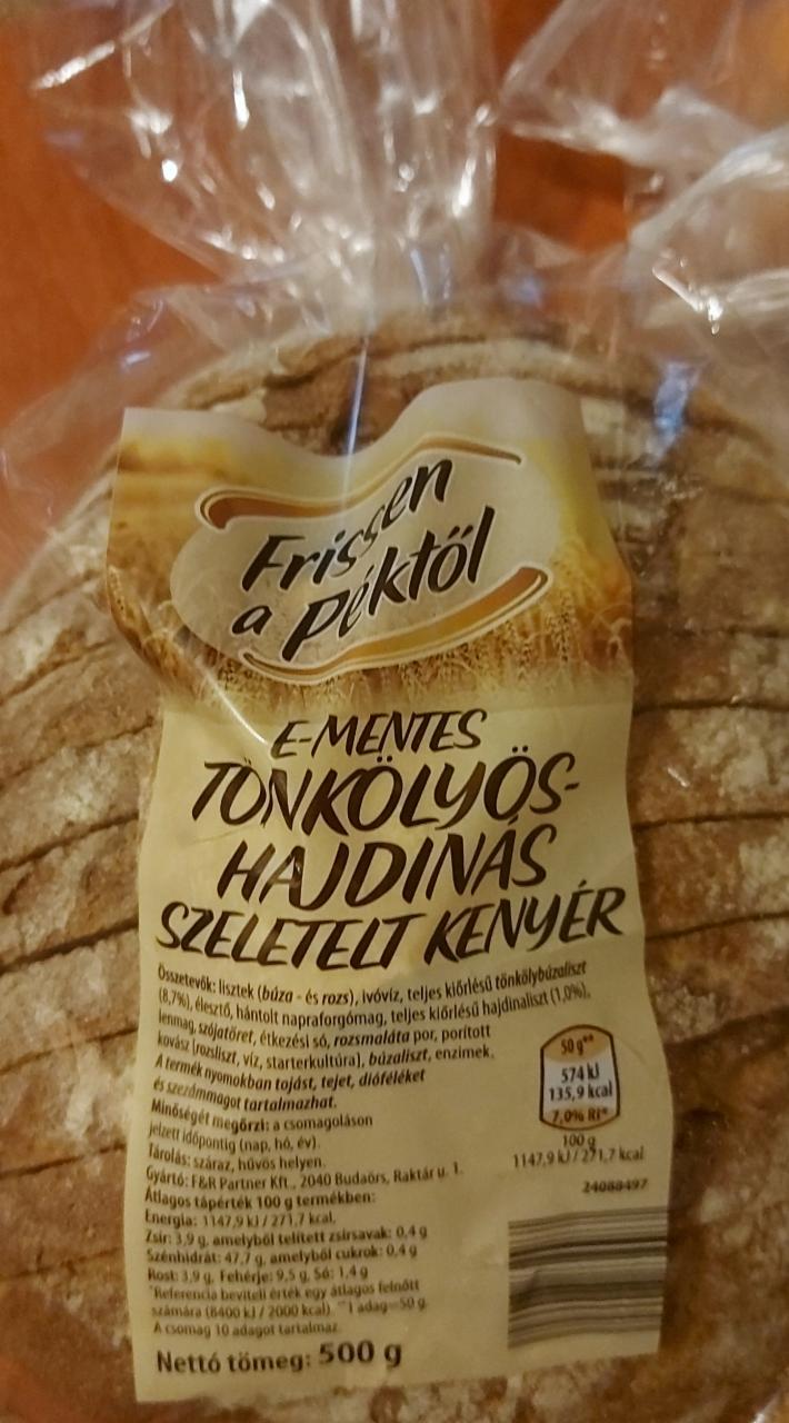 Képek - Tönkölyös hajdinás szeletelt kenyér E-mentes Frissen a péktől