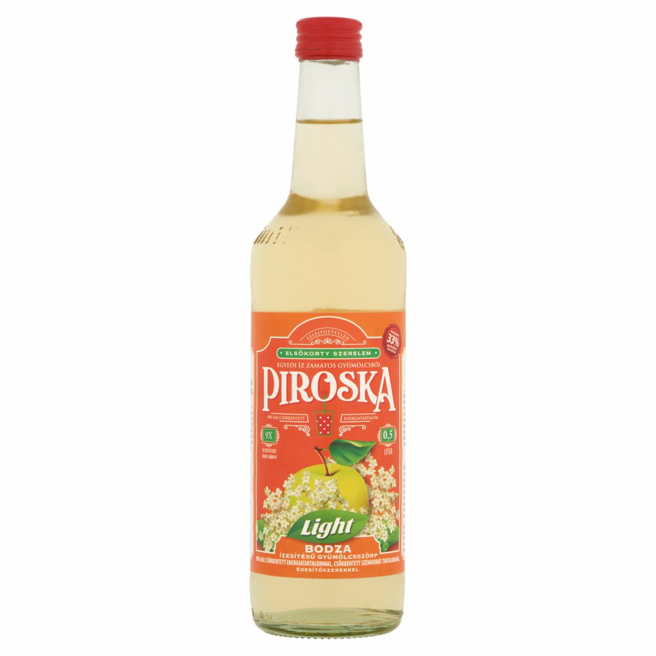 Képek - Piroska Light bodza ízesítésű gyümölcsszörp édesítőszerekkel 0,5 l