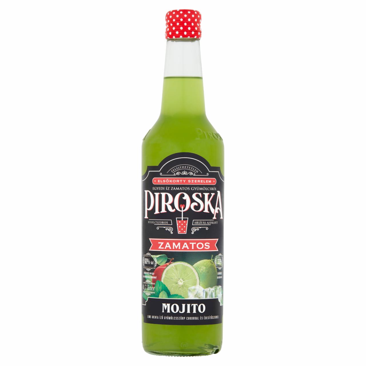 Képek - Piroska Mojito lime-menta ízű gyümölcsszörp cukorral és édesítőszerekkel 0,7 l