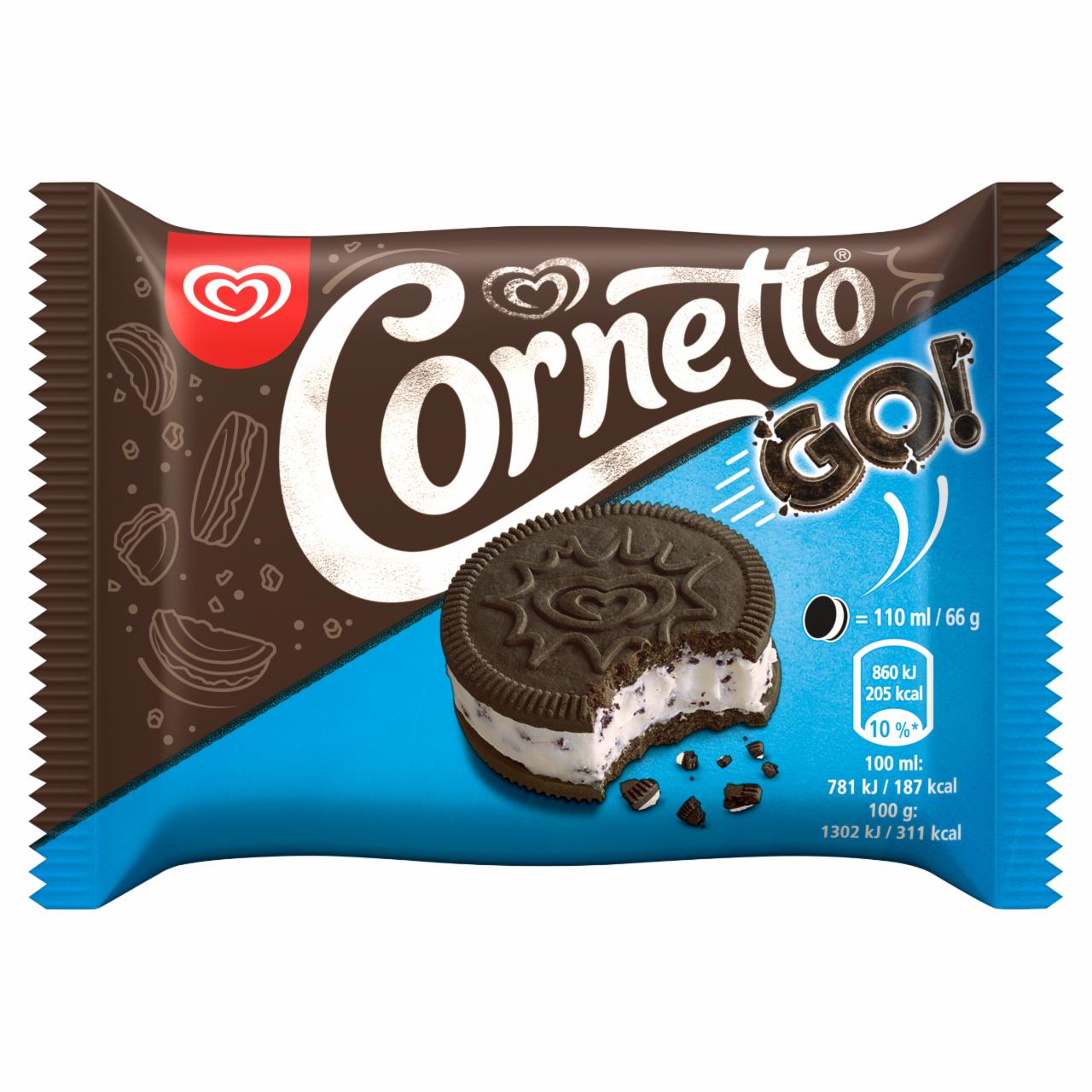 Képek - Cornetto Go! vanília ízű tejjégkrém kakaós kekszdarabkákkal 110 ml