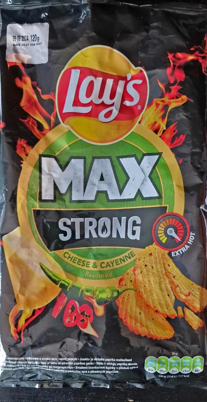Képek - Lay's Max Strong sajt és csípőspaprika ízű burgonyachips 120 g
