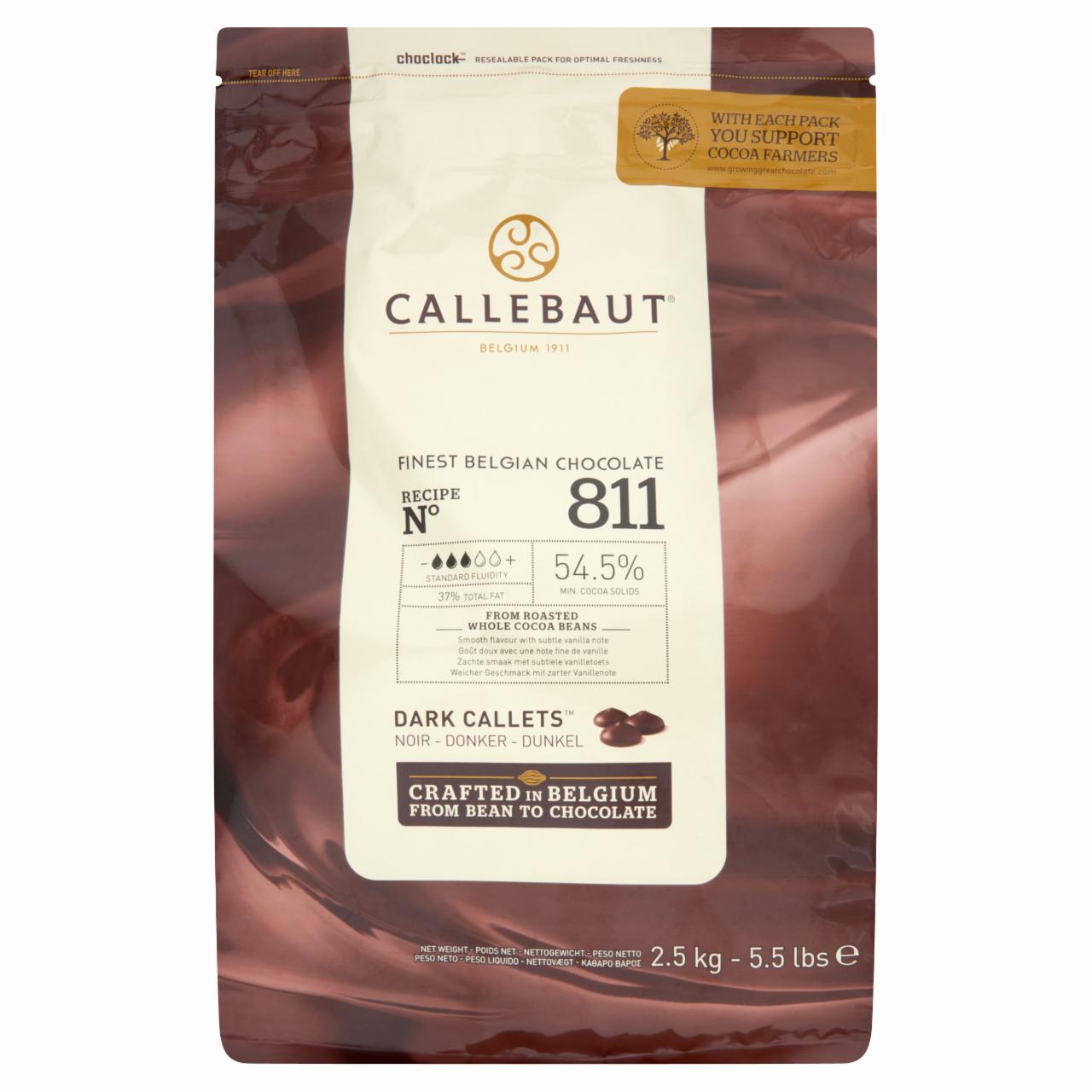 Képek - Callebaut 811NV étcsokoládé pasztillák 2,5 kg