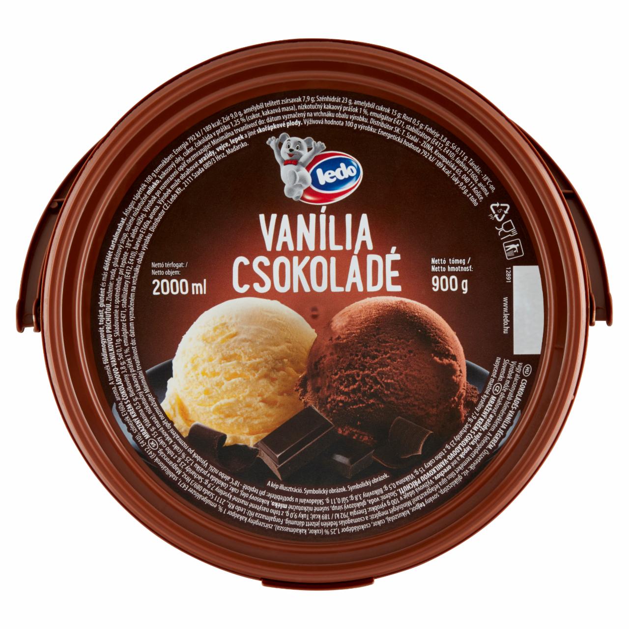Képek - Ledo csokoládés-vanília jégkrém 2000 ml