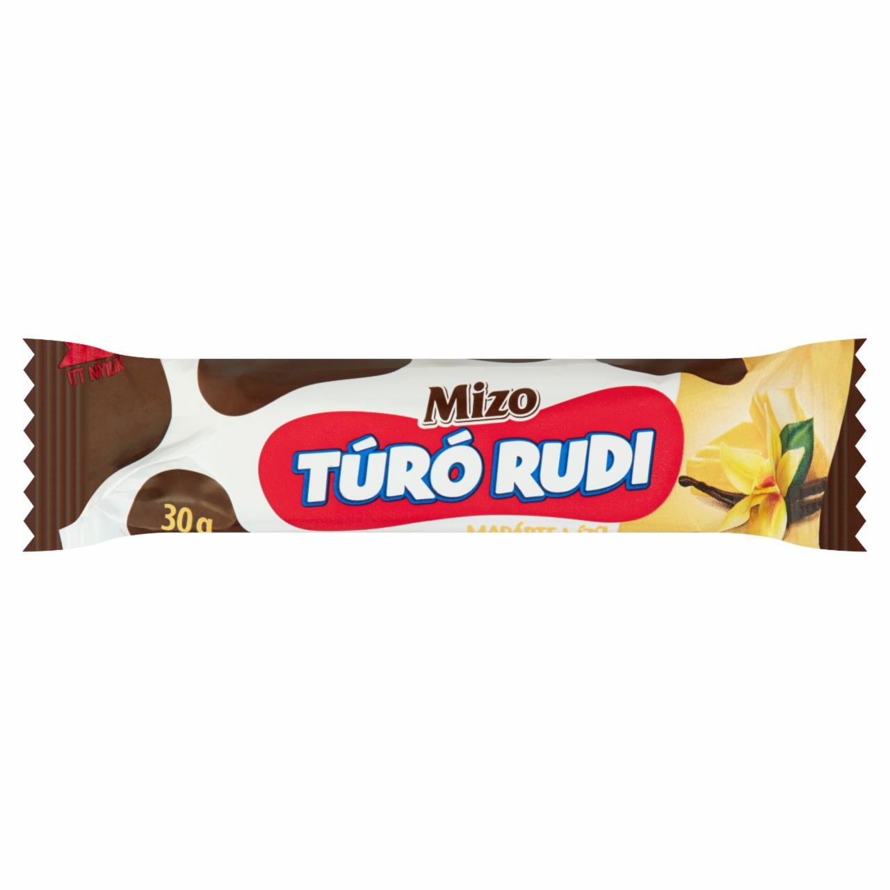 Képek - Mizo Túró Rudi madártej ízű krémmel töltött túródesszert, fehér bevonattal 30 g