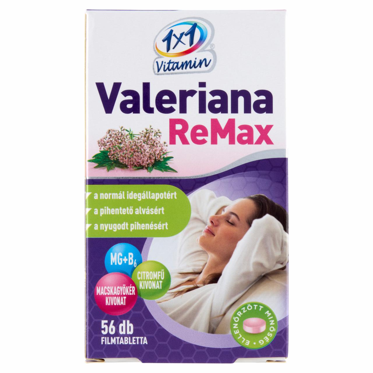 Képek - 1x1 Vitamin Valeriana ReMax étrend-kiegészítő filmtabletta 56 x 500 mg (28 g)