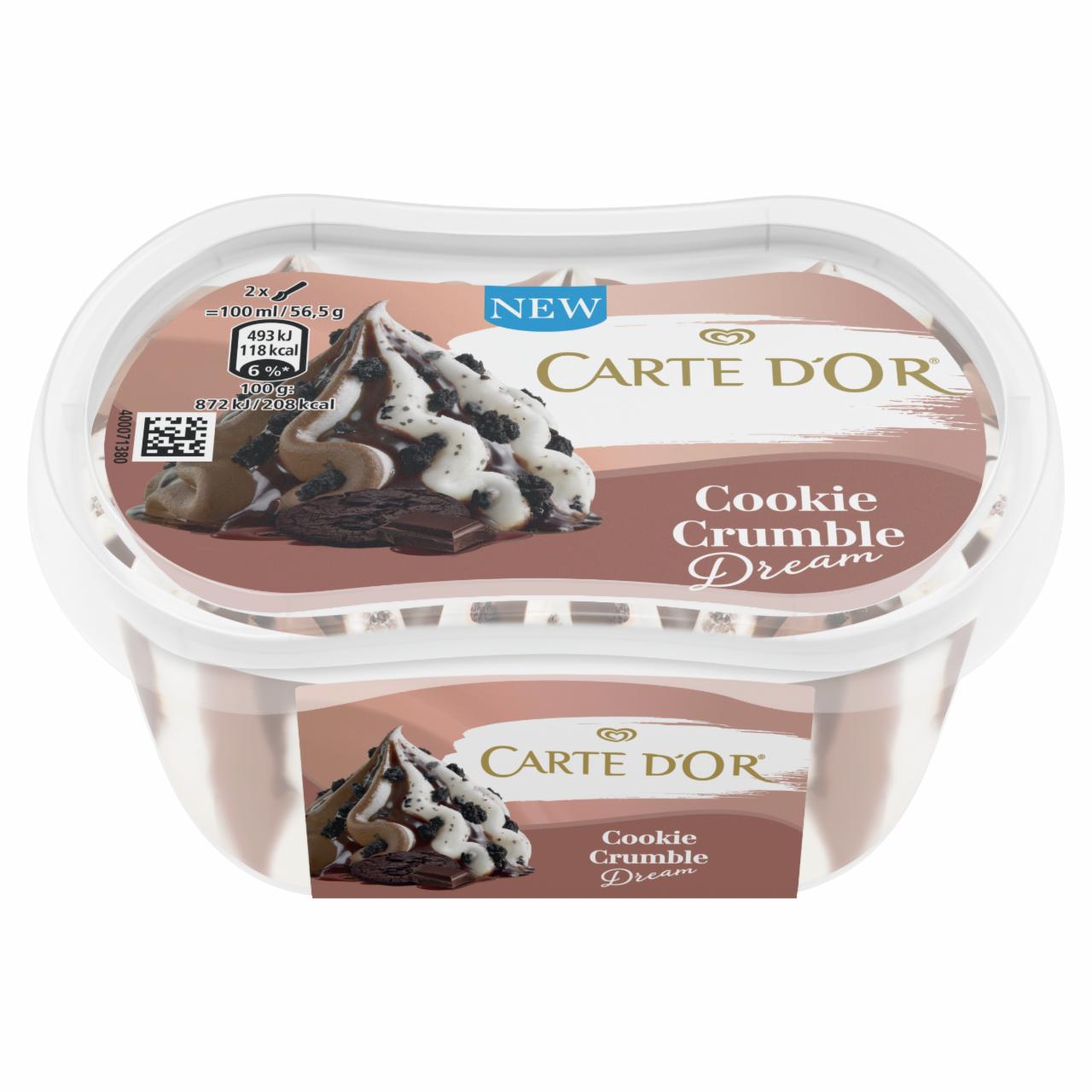 Képek - Carte D'Or Cookie Crumble Dream keksz ízű jégkrém és csokoládés jégkrém 200 ml 
