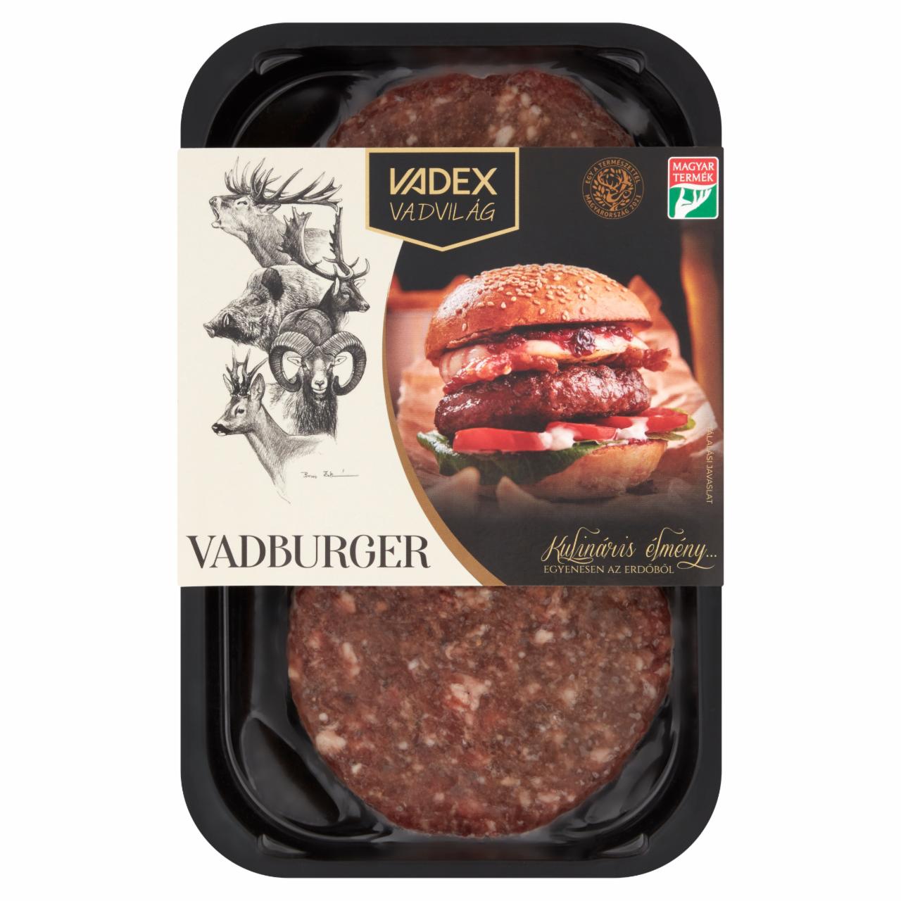 Képek - Vadex Vadvilág gyorsfagyasztott vadburger húspogácsa vegyes vadhúsból 2 db 250 g