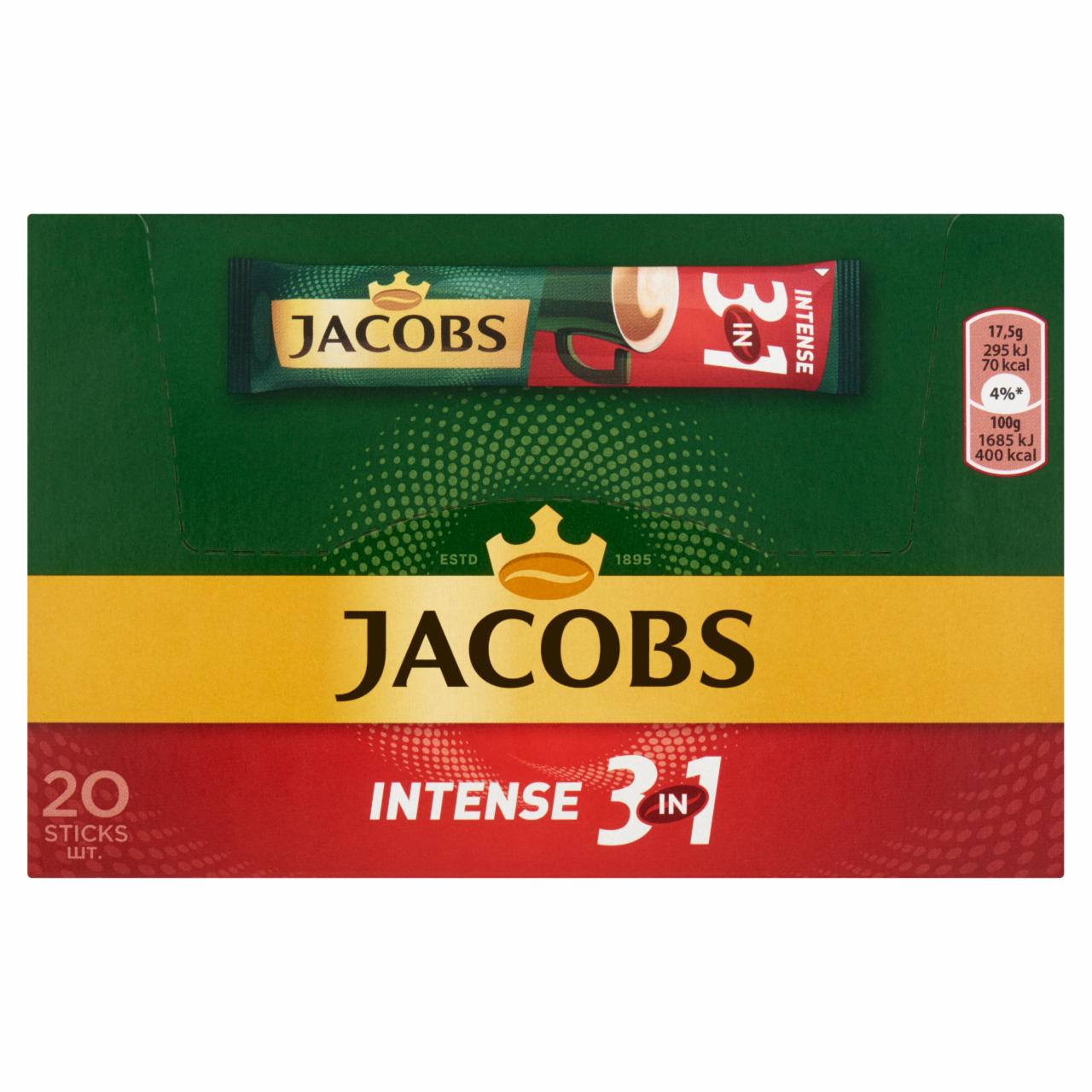 Képek - Jacobs Intense 3in1 azonnal oldódó kávéitalpor 20 db 350 g