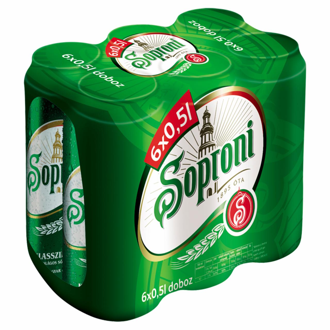 Képek - Soproni Klasszikus világos sör 4,5% 6 x 0,5 l doboz