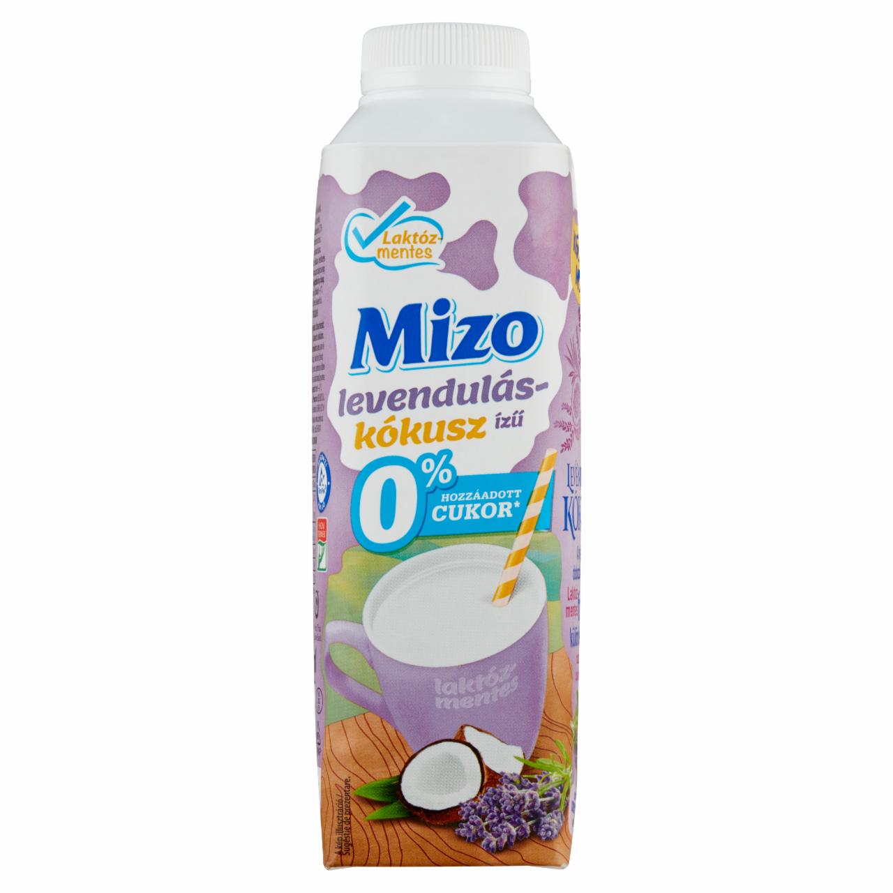 Képek - Mizo félzsíros, laktózmentes levendulás-kókuszos tej édesítőszerekkel 450 ml