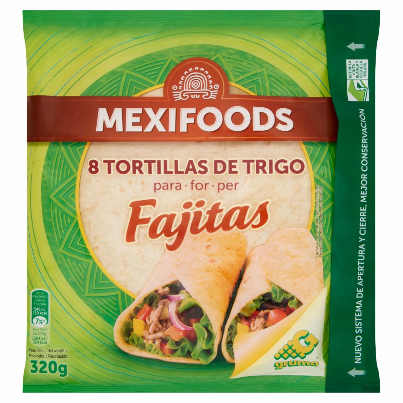 Képek - Mexifoods Fajitas búzatortilla 8 db 320 g