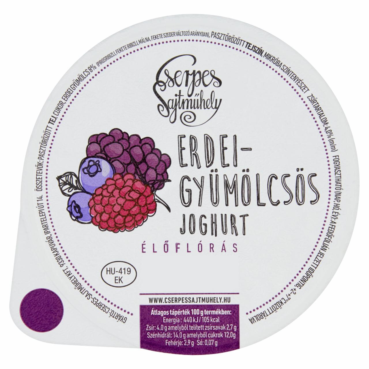 Képek - Cserpes Sajtműhely erdei gyümölcsös élőflórás joghurt 250 g