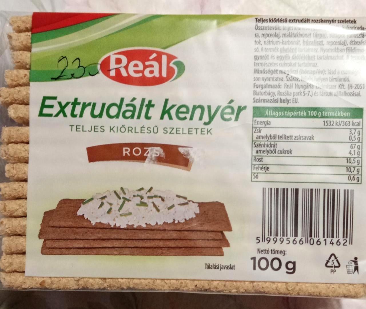 Képek - Extrudált kenyér teljes kiőrlésű szeletek Rozs Reál