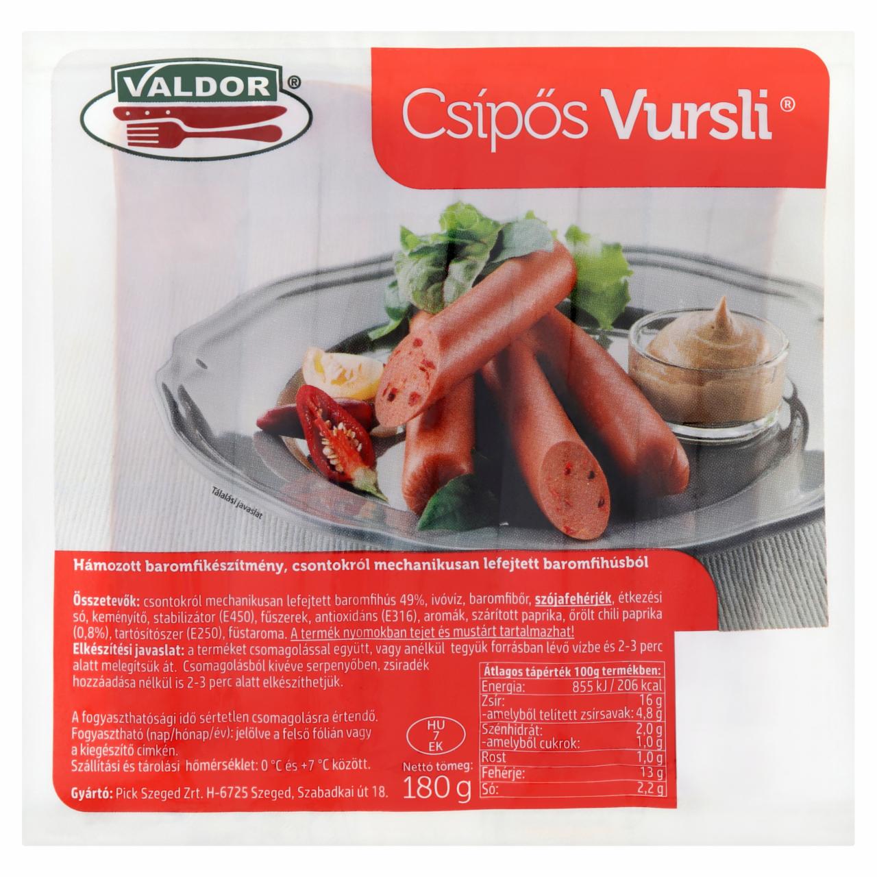 Képek - Valdor csípős Vursli 180 g