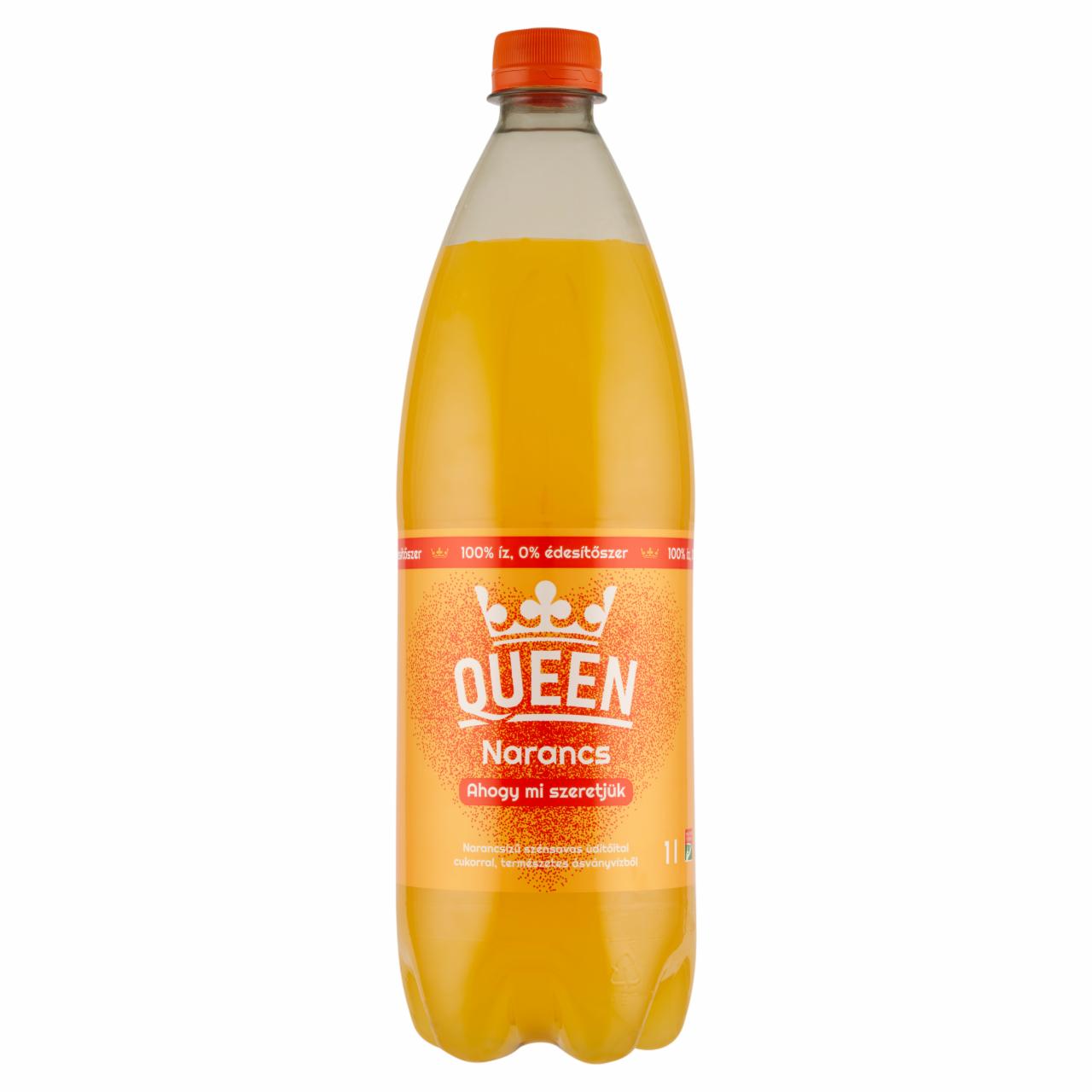 Képek - Queen narancsízű szénsavas üdítőital cukorral, természetes ásványvízből 1 l
