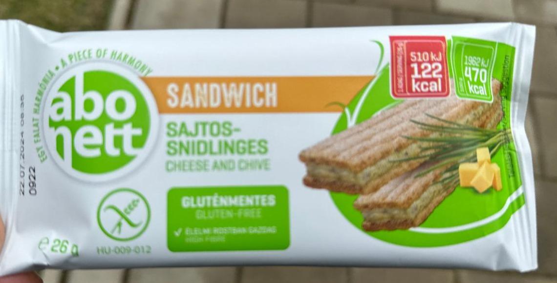 Képek - Abonett gluténmentes sajtos-snidlinges szendvics 26 g