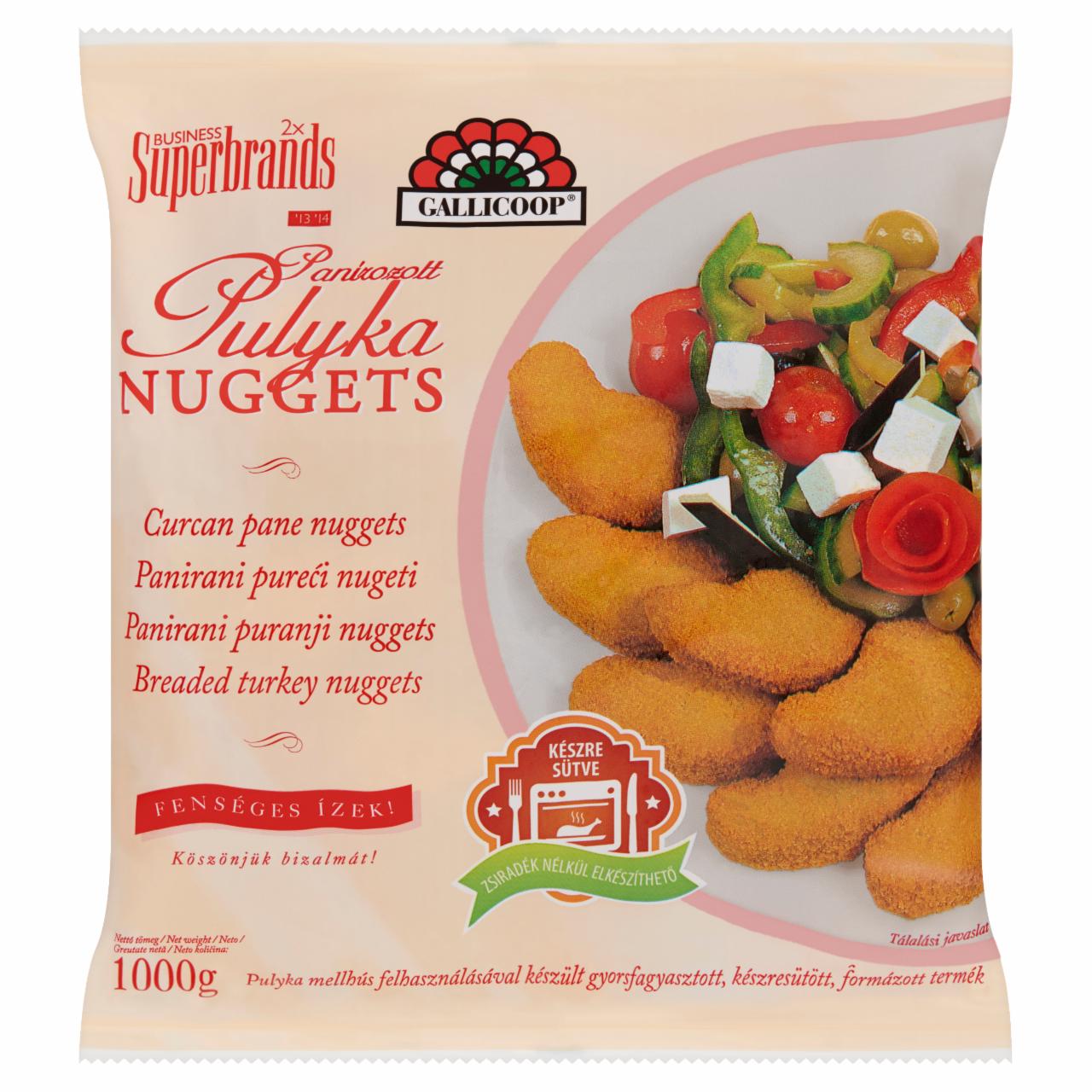 Képek - Gallicoop gyorsfagyasztott, készresütött, panírozott pulyka nuggets 1000 g