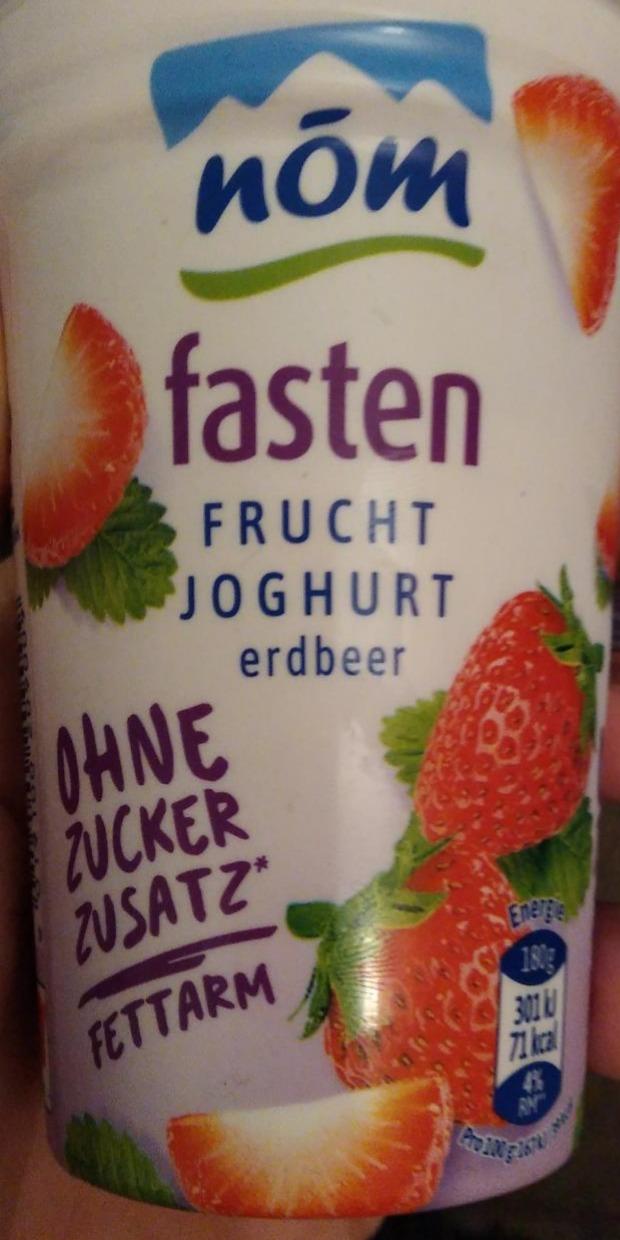 Képek - NÖM Fasten epres joghurt cukorral és édesítőszerekkel 180 g