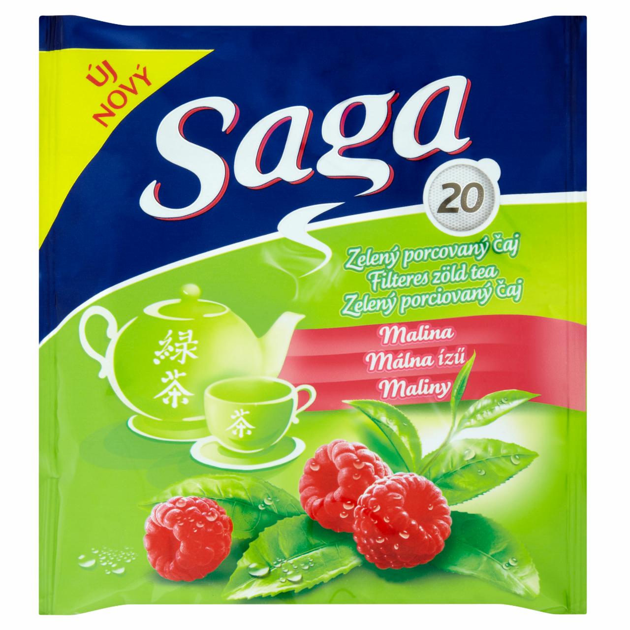 Képek - Saga Málna zöld tea 20 filter