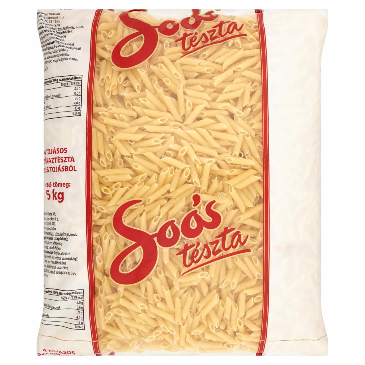 Képek - Soós penne 4 tojásos száraztészta 5 kg