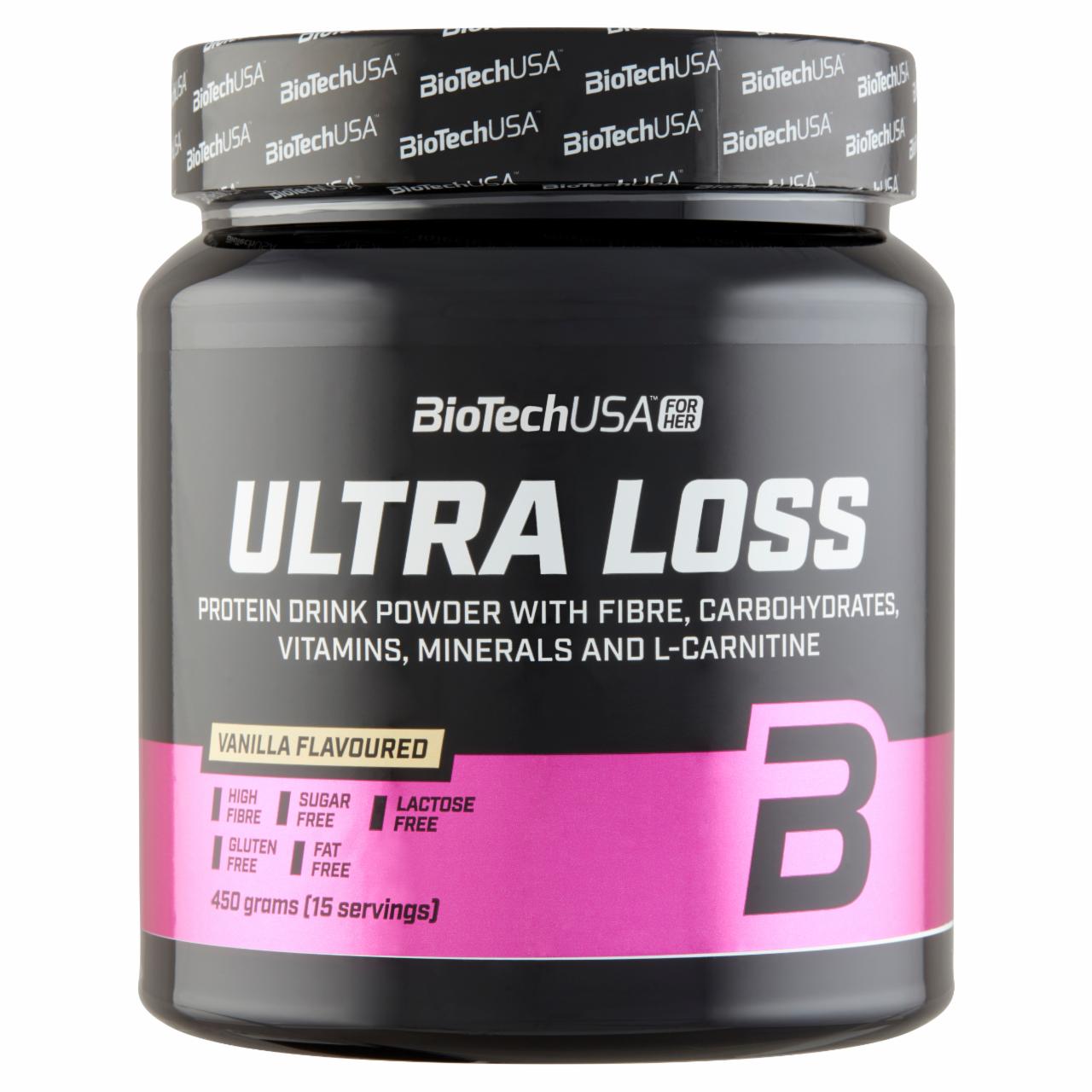 Képek - BioTechUSA Ultra Loss vanília ízű fehérje italpor édesítőszerekkel 450 g