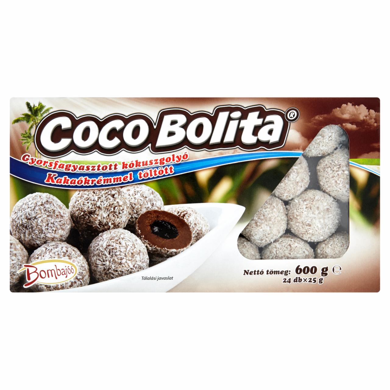 Képek - Bombajóó Coco Bolita gyorsfagyaszott kakaókrémmel töltött kókuszgolyó 24 db 600 g