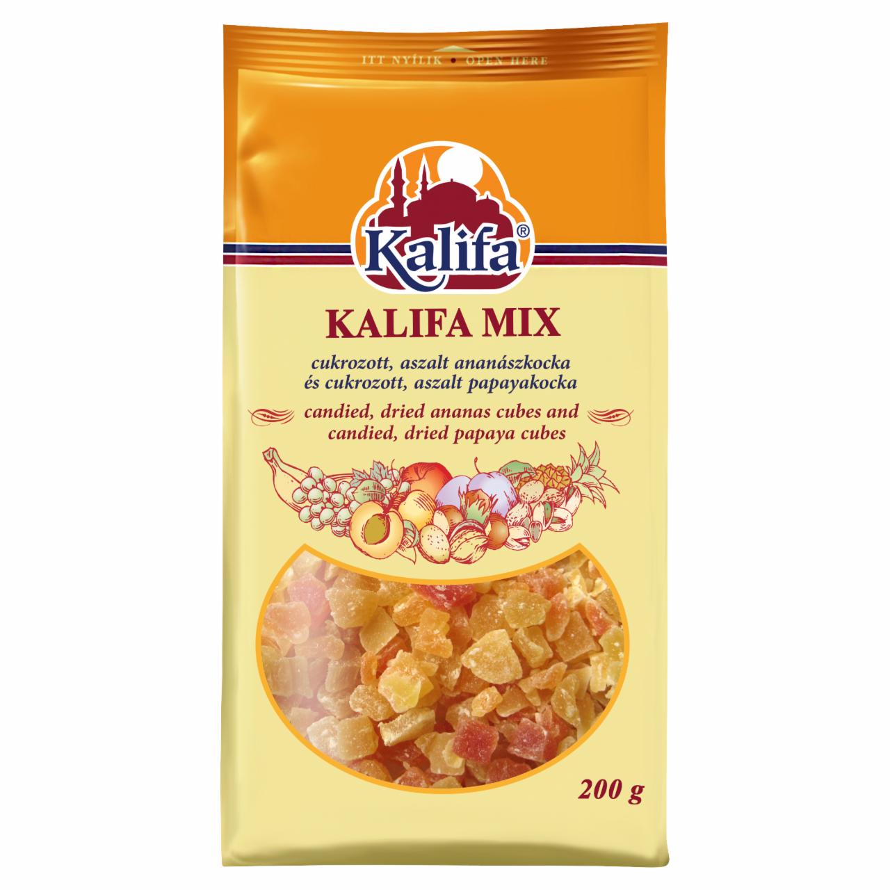 Képek - Kalifa Kalifa Mix cukrozott, aszalt ananász- és papayakocka 200 g