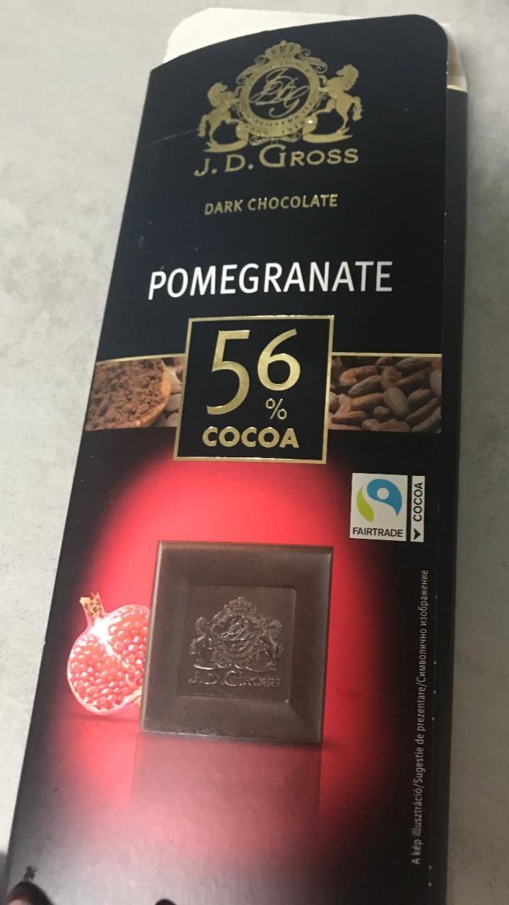 Képek - Finest Dark Chocolate Gránátalma 56% J.D. Gross