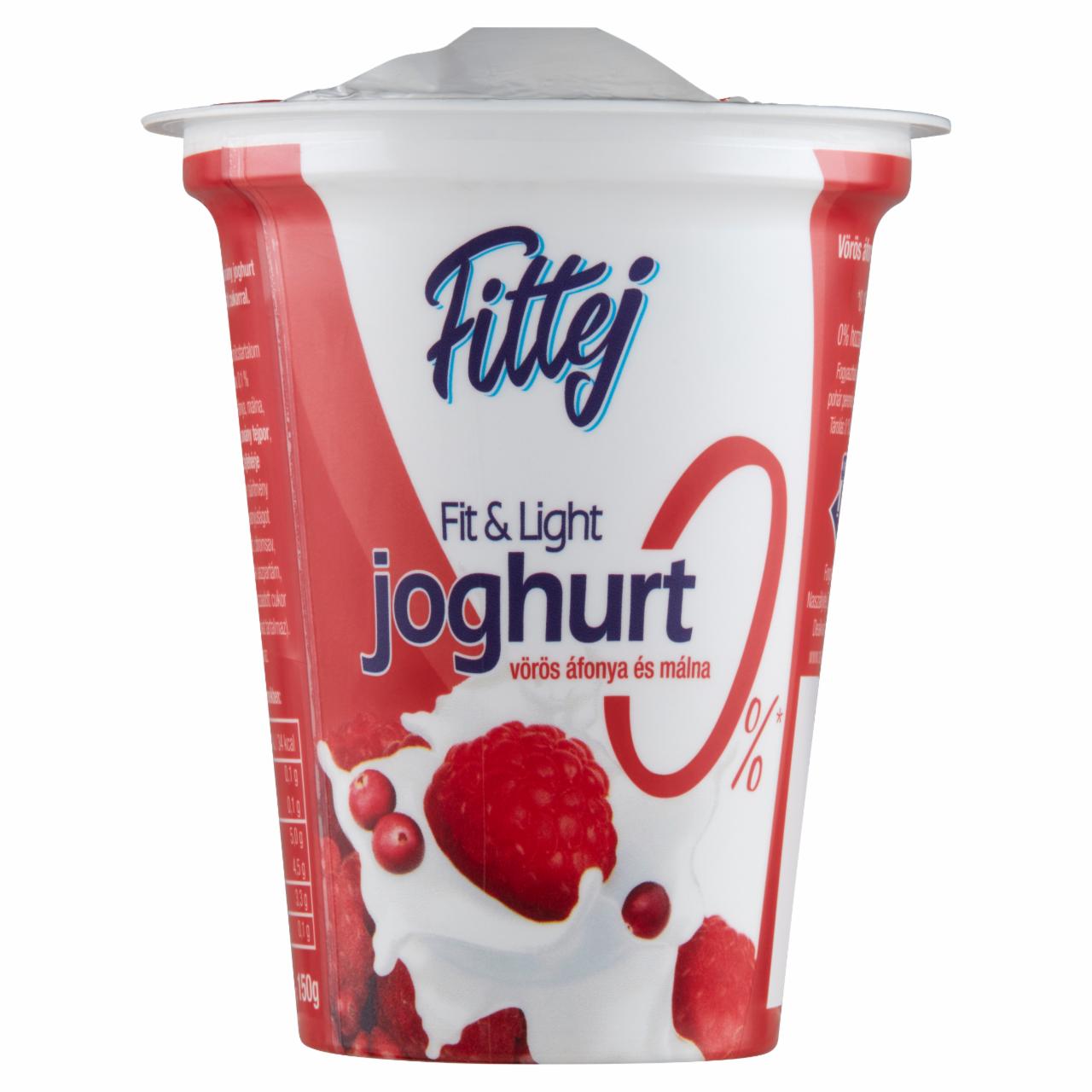 Képek - Fittej Fit & Light vörös áfonya és málna élőflórás sovány joghurt édesítőszerekkel 150 g