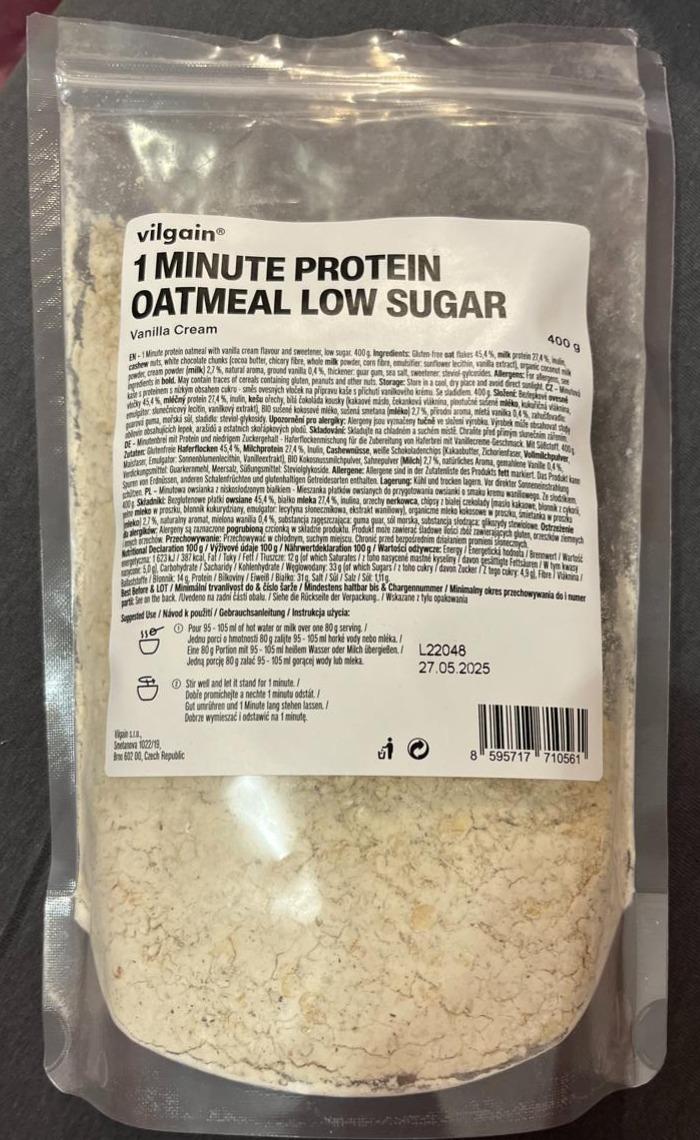 Képek - 1 minute protein oatmeal low sugar Vanilla Cream Vilgain