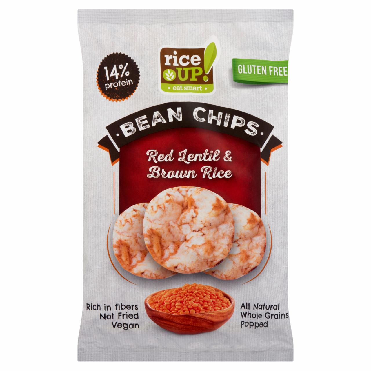 Képek - RiceUp! Eat Smart teljes kiőrlésű gluténmentes barna rizs chips vöröslencsével 60 g