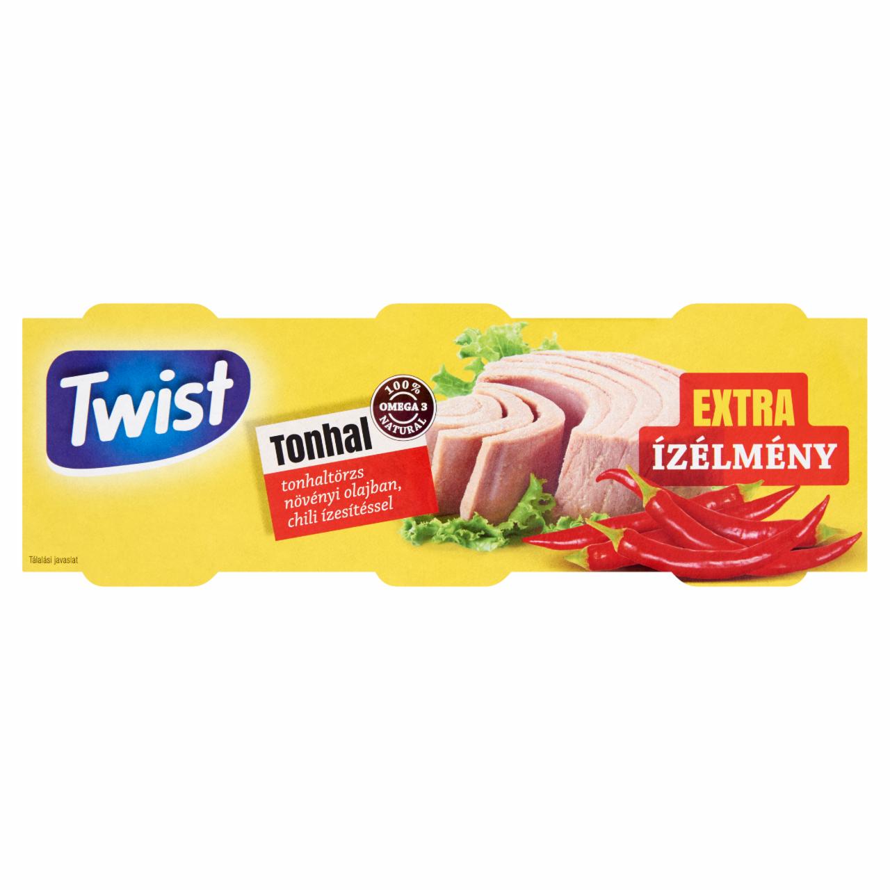 Képek - Twist tonhaltörzs növényi olajban chili ízesítéssel 3 x 80 g (240 g)